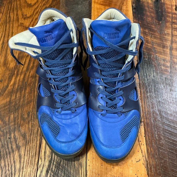 Rare Alexander McQueen x Puma MCQ Blue High Top Sneakers M 11 Designer Collab - Picture 3 of 16